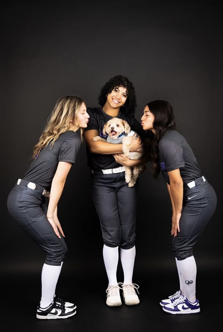 Softball players studio portrait
